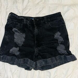 HOLLISTER black high waisted black jean shorts